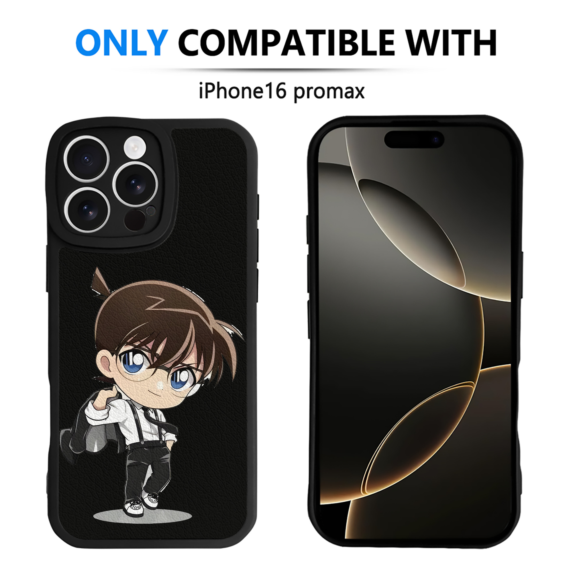 （画像用） 名探偵コナン 江戸川 コナン Detective Conan Conan Edogawa 【iPhone 16シリーズ対応】シリコンスマホケース（レザー調） 材質：シリコン